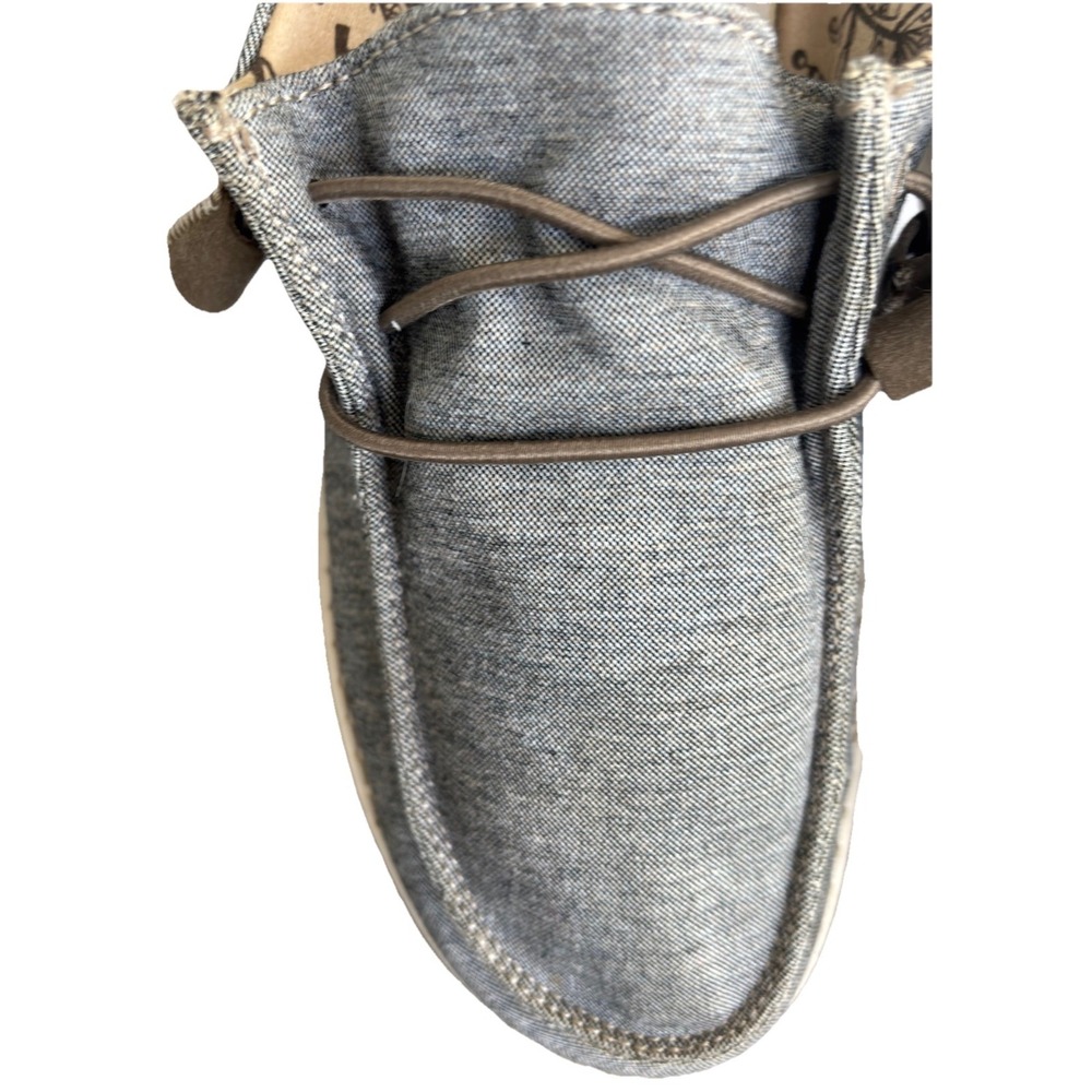 Hey Dude Wendy Stretch Steppa Grey Chambray Slip On Loafers Shoes Womens 8 - Picture 7 of 13